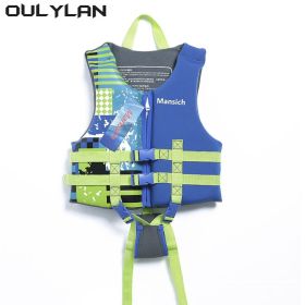 Oulylan Water Sport Buoyancy Jacket Life Vest Swimming Boating Skiing Driving Vest Drifting Life Jacket for Adult Children (Color: Blue, size: XL)